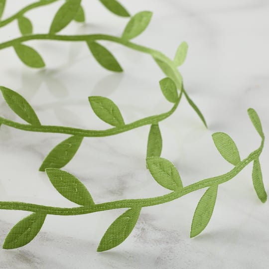 1" x 3yd. Green Leaf Ribbon by Celebrate It® Classic